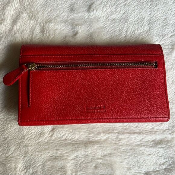 Timberland Leather RFID Flap Wallet Clutch Organizer, Cherry (Pebble) - Picture 16 of 16